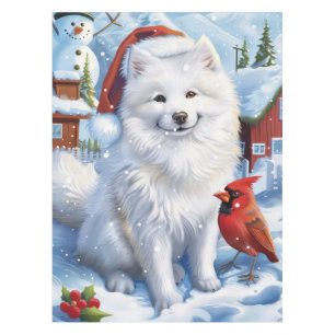 American Eskimo Dog Winter Wonderland Christmas  Tablecloth