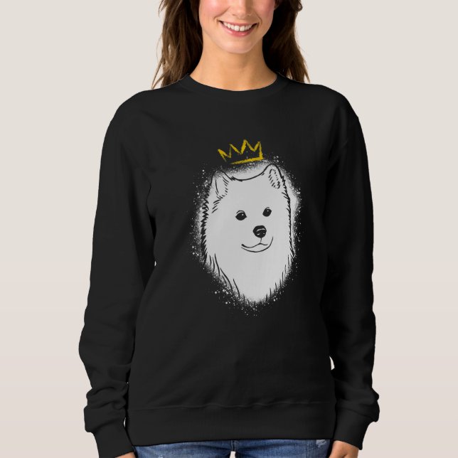 American Eskimo Dog with Crown   Sweatshirt (Front)