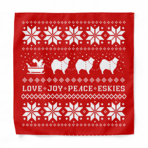 American Eskimo Dogs Christmas Eskie Holiday Bandana