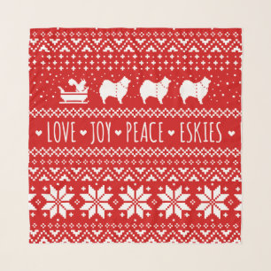 American Eskimo Dogs Christmas Eskies Holiday Scarf