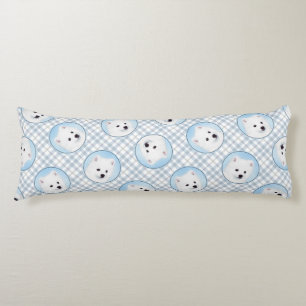 American Eskimo Eskie Puppy Painting Cute Dog Art Body Pillow