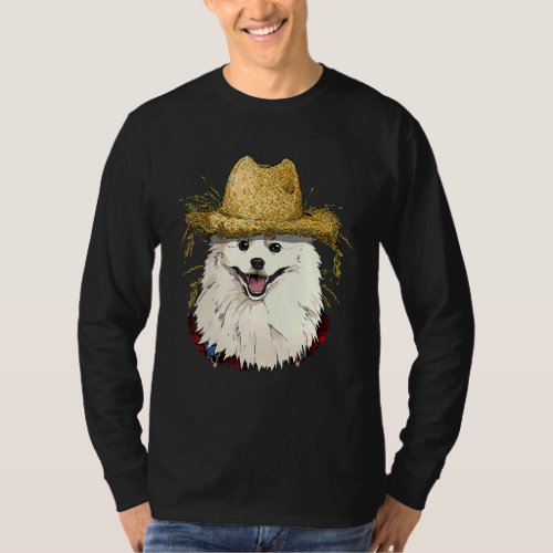 American Eskimo Farmer Farming Agriculture Pet Dog T_Shirt