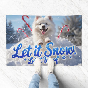American Eskimo Festive Holiday Christmas  Doormat