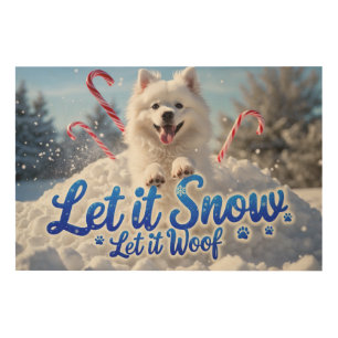 American Eskimo Festive Holiday Christmas Wood Wall Art