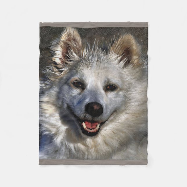 American Eskimo Fleece Blanket (Front)
