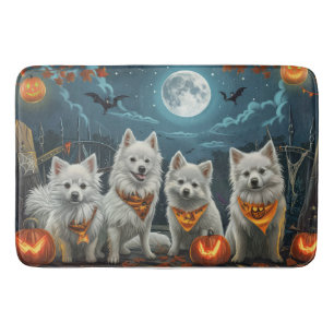 American Eskimo Halloween Spooky  Bath Mat
