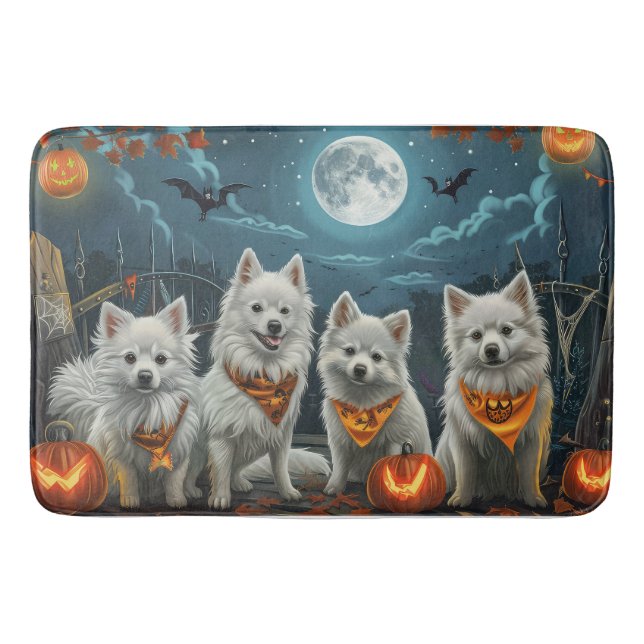 American Eskimo Halloween Spooky  Bath Mat (Front)