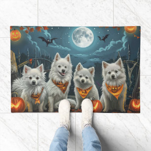American Eskimo Halloween Spooky Doormat