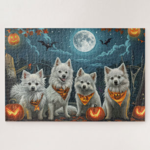 American Eskimo Halloween Spooky Jigsaw Puzzle