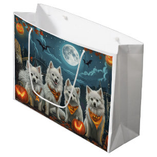 American Eskimo Halloween Spooky Large Gift Bag