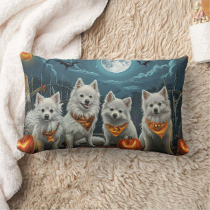 American Eskimo Halloween Spooky  Lumbar Pillow