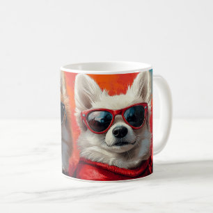 American Eskimo Heart Roses Valentine's Day Coffee Mug