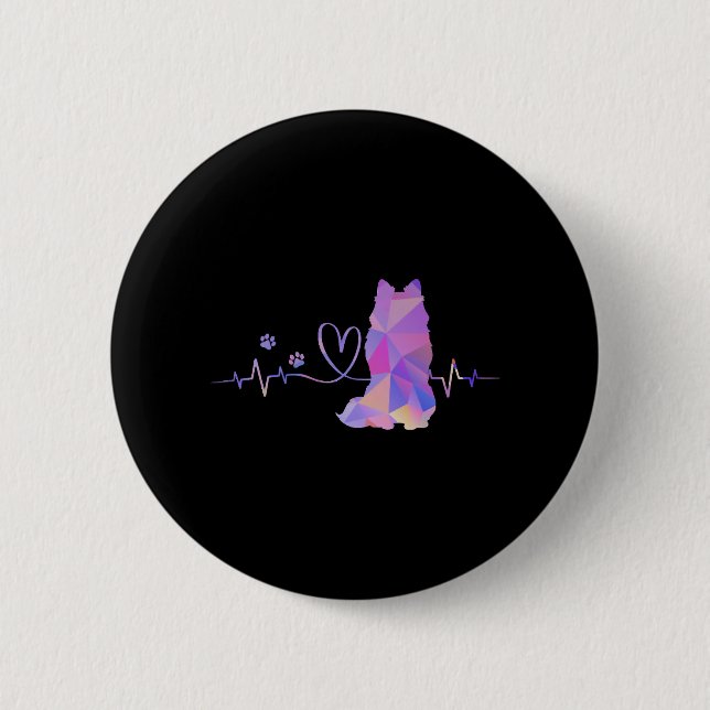 American Eskimo Heartbeat Button (Front)