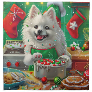 American Eskimo Holiday Baking: Festive Christmas Cloth Napkin