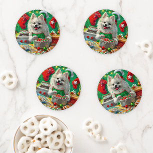 American Eskimo Holiday Baking: Festive Christmas Coaster Set