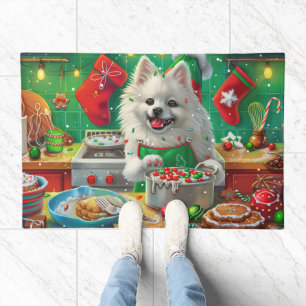 American Eskimo Holiday Baking: Festive Christmas Doormat