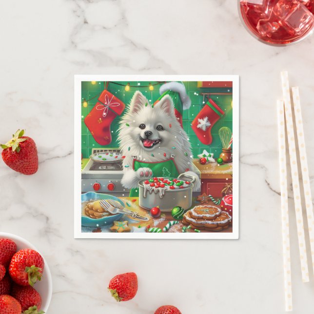 American Eskimo Holiday Baking: Festive Christmas Napkins (Insitu)
