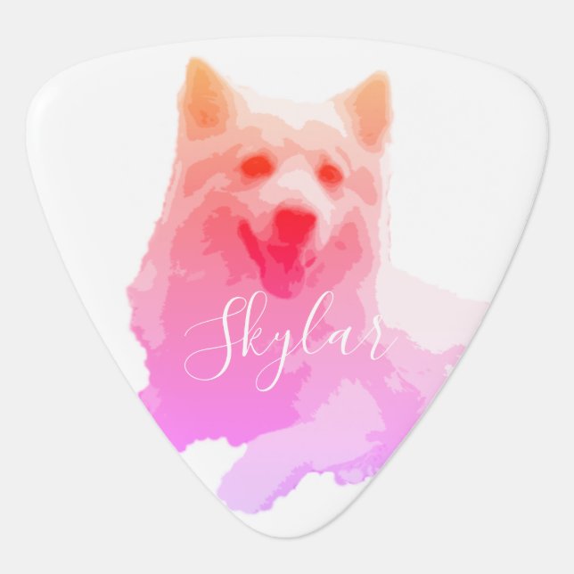 American Eskimo/Japanese Spitz Ipanema Guitar Pick (Front)