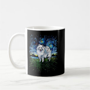 American Eskimo Japanese Spitz Starry Night Dog Ar Coffee Mug