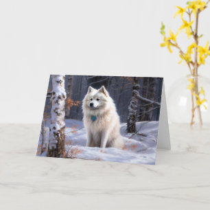 American Eskimo Let It Snow Christmas  Card
