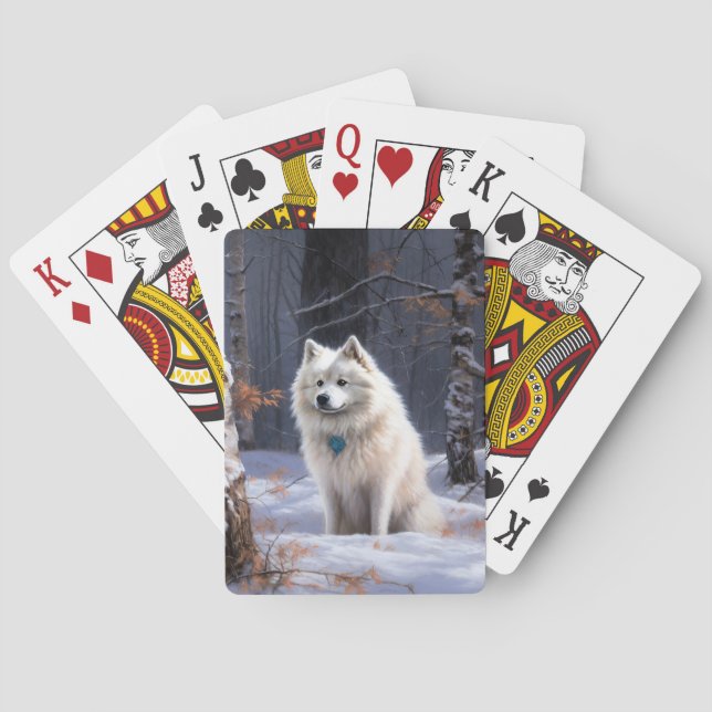 American Eskimo Let It Snow Christmas  Poker Cards (Back)