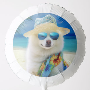 American Eskimo on Beach,summer gift for dog lover Balloon