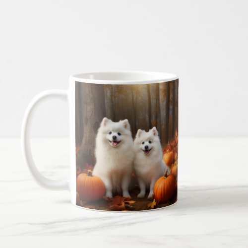 American Eskimo Puppy Autumn Delight Pumpkin Coffee Mug