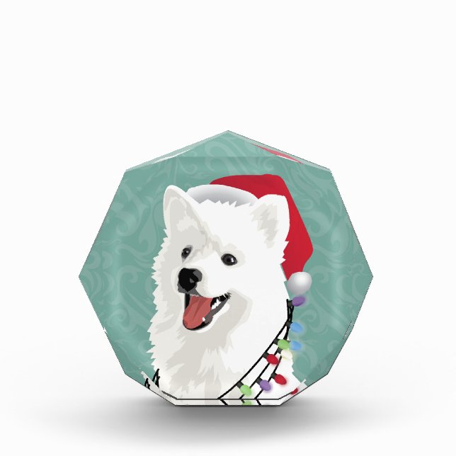 American Eskimo Samoyed Cute Puppy Dog Christmas Award (Front)