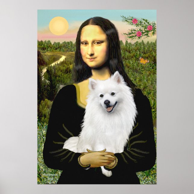 American Eskimo Spitz  - Mona Lisa Poster (Front)