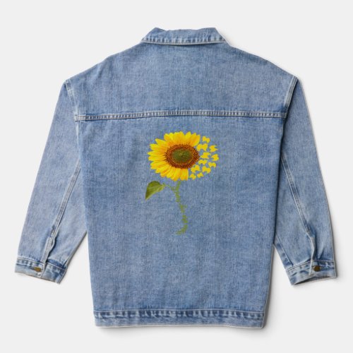 American Eskimo Sunflower Eskie  Denim Jacket