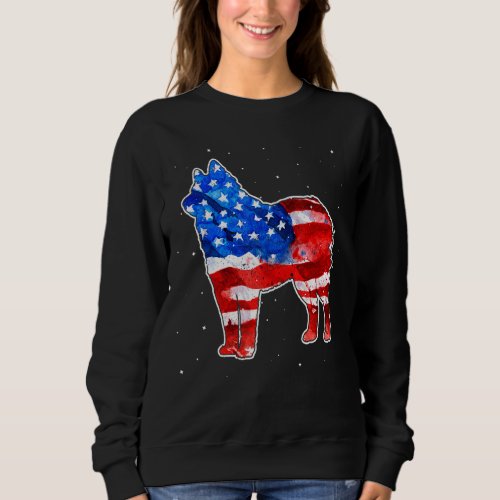 American Eskimo Tie Dye American Flag Patriotic 4t Sweatshirt