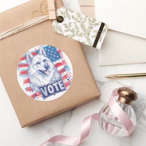 American Eskimo US Elections Vote for a Change Classic Round Sticker