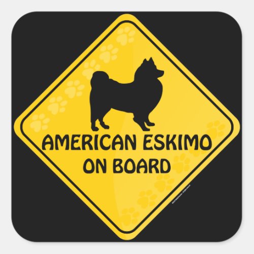 American Eskimo Xing Square Sticker