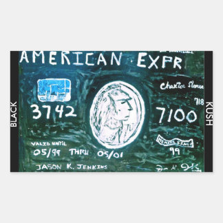 AMERICAN EXPR BLACK KUSH RECTANGULAR STICKER