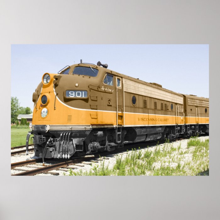 American F Unit Old Diesel Train Poster