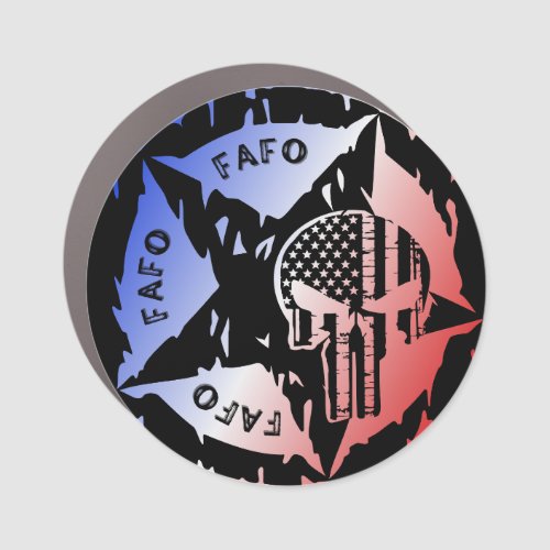 American FAFO Punisher Skull  Star Car Magnet