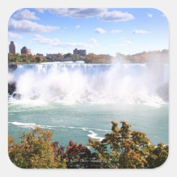 American Falls At Niagara Falls Square Sticker by prophoto at Zazzle