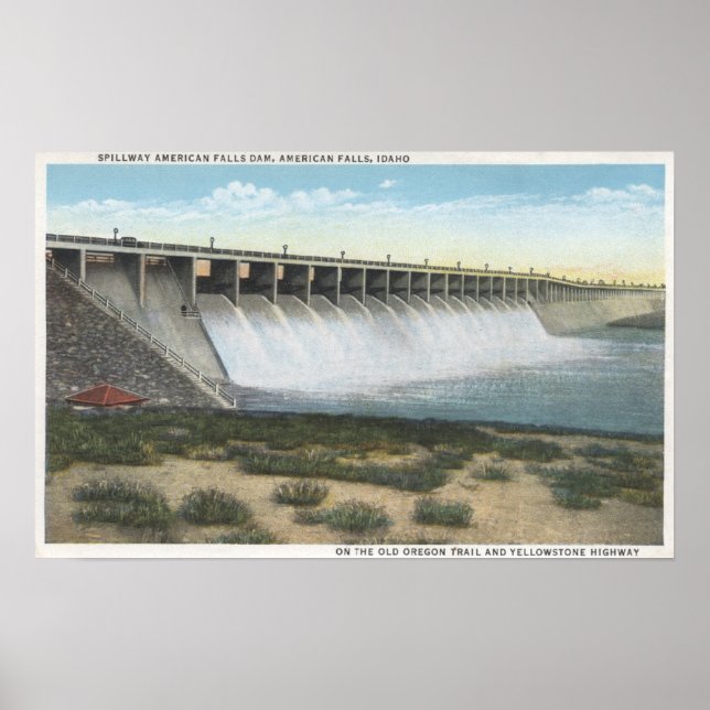 American Falls Dam Spillway, Oregon Poster (Front)