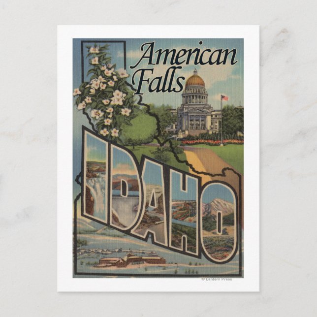 American Falls, Idaho - Large Letter Scenes Postcard (Front)