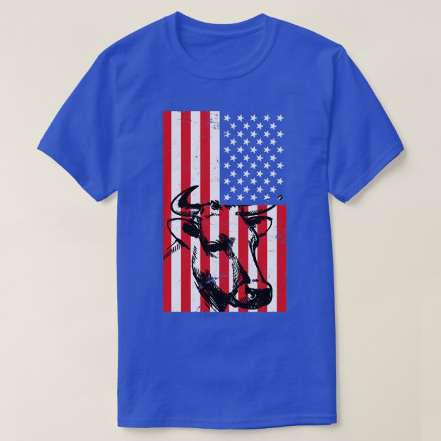 American Famer Gift Cow Farmer Cow T-Shirt (Design Front)