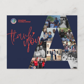 American Families United Thank You Postcard