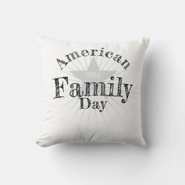 American Family Day Throw Pillow (Front)