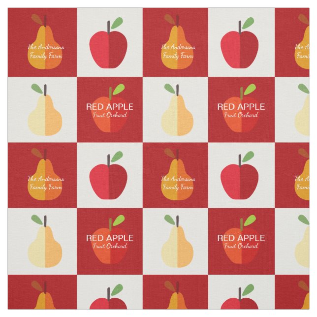 American Family Orchard Retro Custom Text Fabric (Swatch)