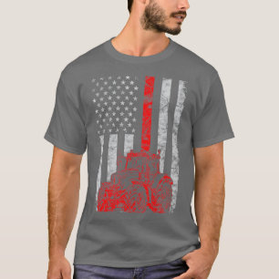 American Farmer Farming Tractor Farm flag T-Shirt
