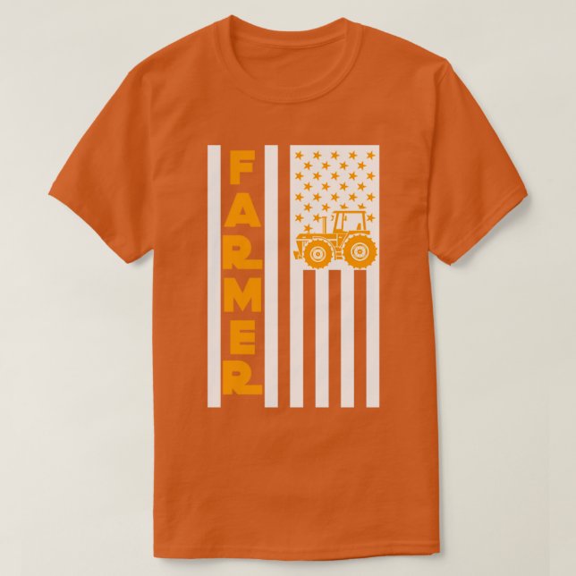 American Farmer Gift Patriotic Proud Farmer T-Shirt (Design Front)