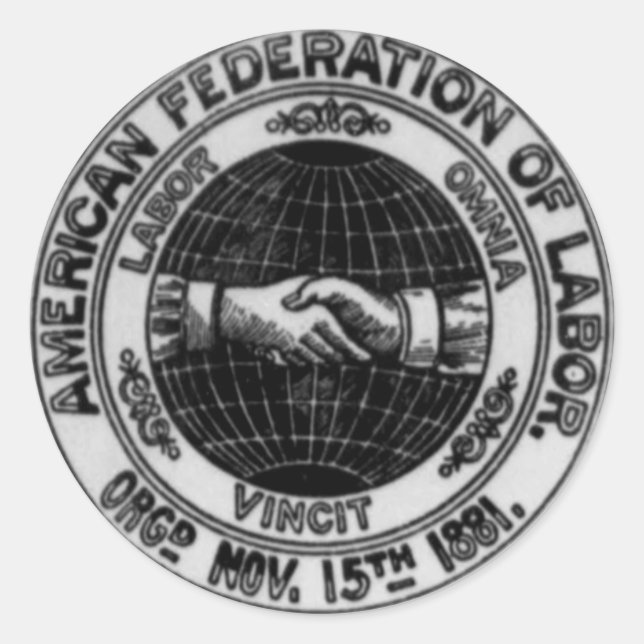 American Federation of Labor Classic Round Sticker (Front)