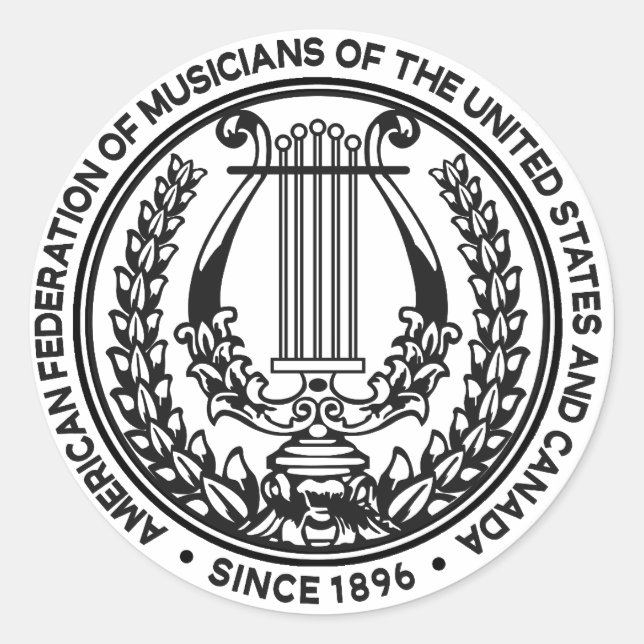 American Federation of Musicians Classic Round Sticker (Front)