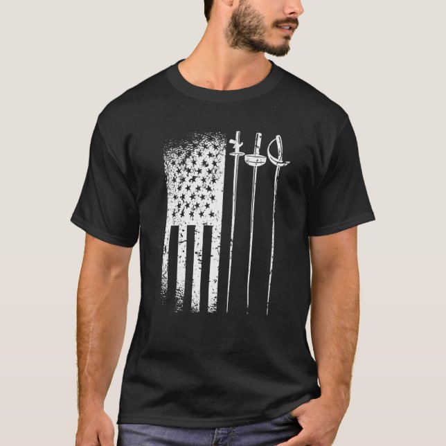 American Fencing Gear Patriotic Usa Flag Fencer 4t T-Shirt (Front)