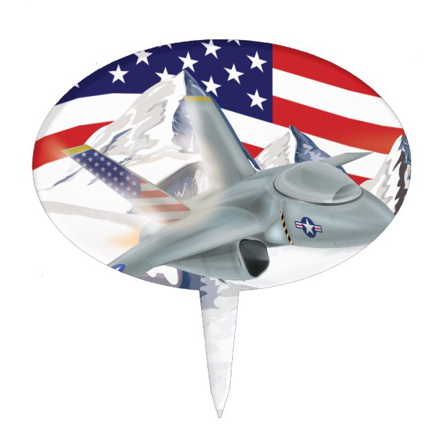 American fighter Jet Cake Topper (Front)