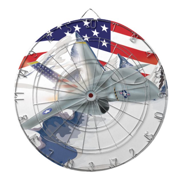 American fighter Jet Dart Board (Front)